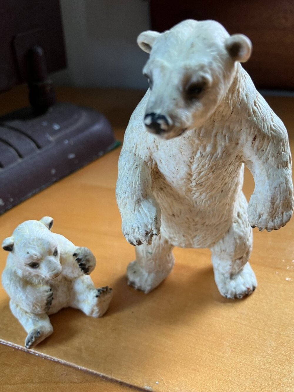 Vintage Schleich Polar Bear & Cub Retired Animal Figures Collectible Germany
